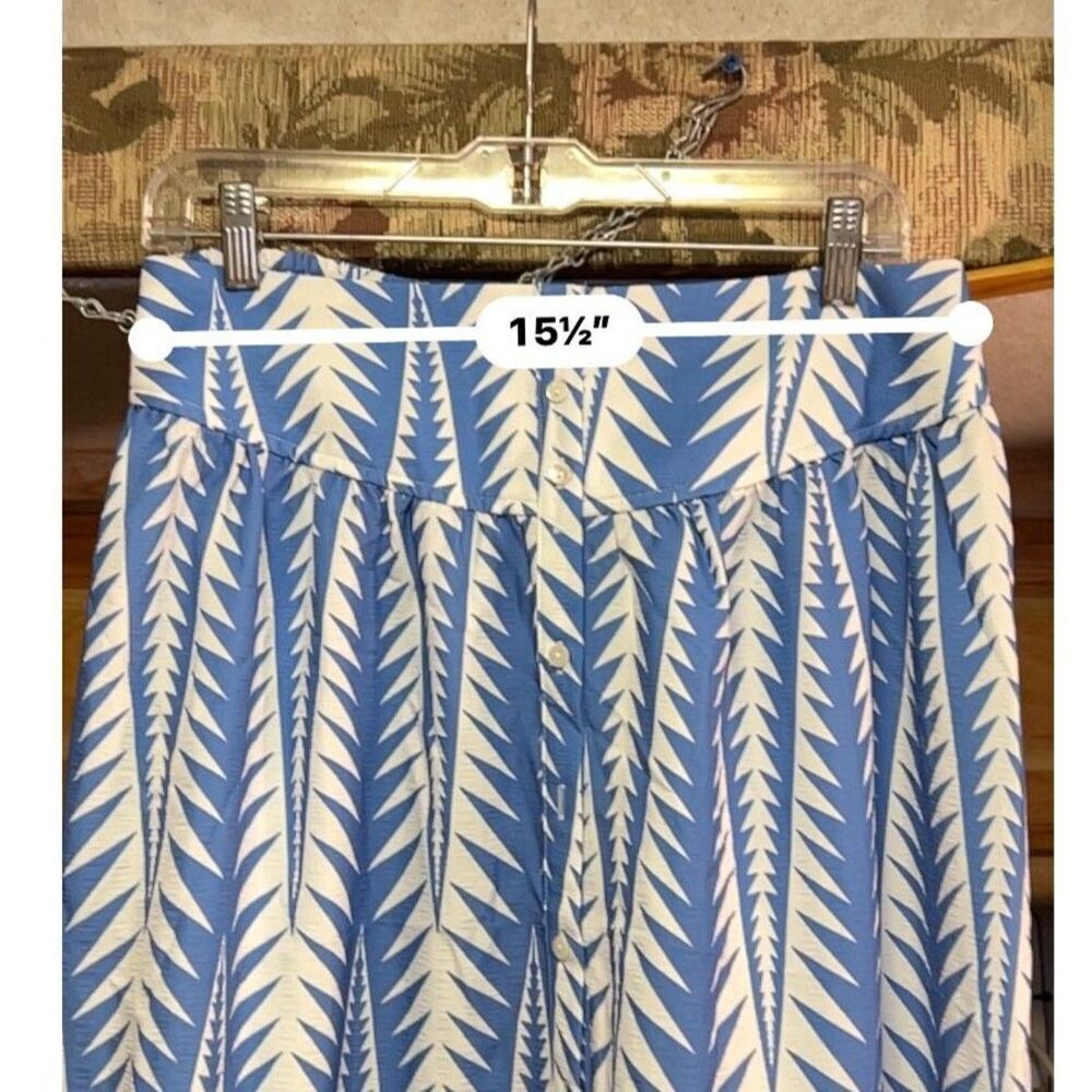 Cupshe Women's Maxi Skirt Size Large Blue and White NWT - Picture 7 of 7